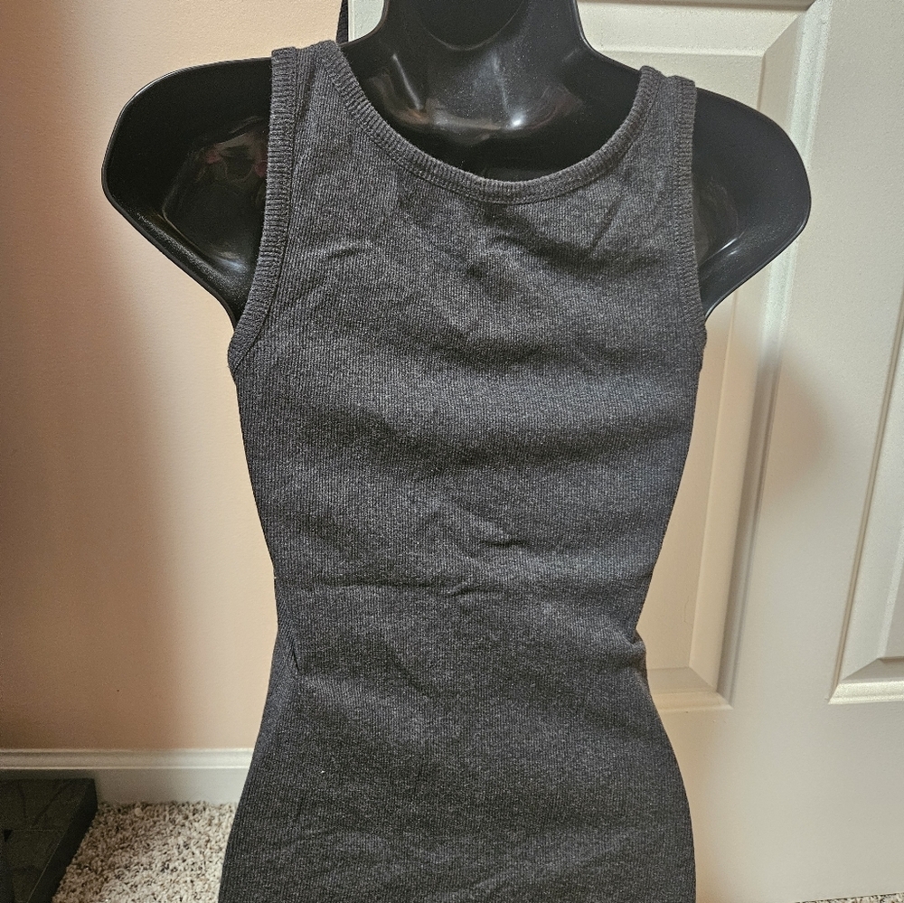 New York & Company Gray Embellished Fitted Tank Top - Picture 8 of 11